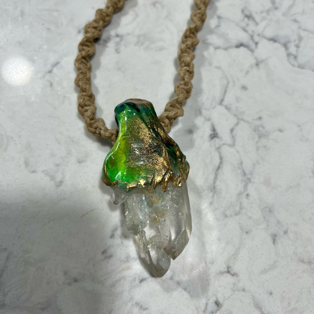 Crystal Necklace by Adina Mills. Authentic, handcrafted, OOAK wearable art - Picture 3 of 11